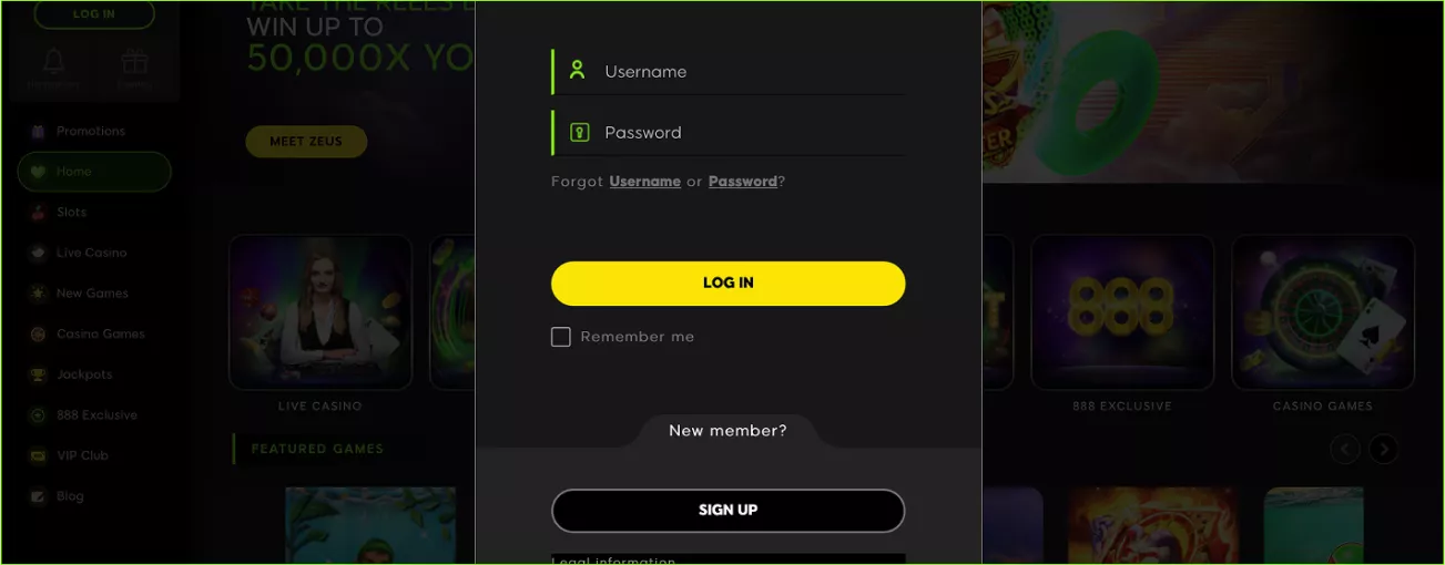 888Casino Login - Play real money games online